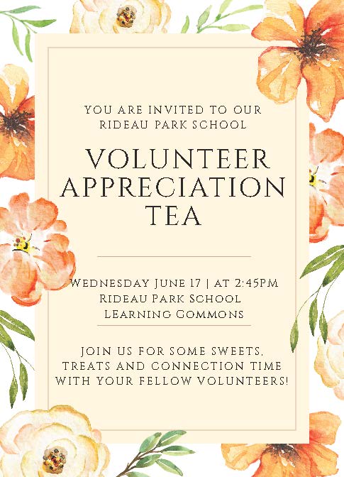 Rideau Park Volunteer Tea Invitation 2026